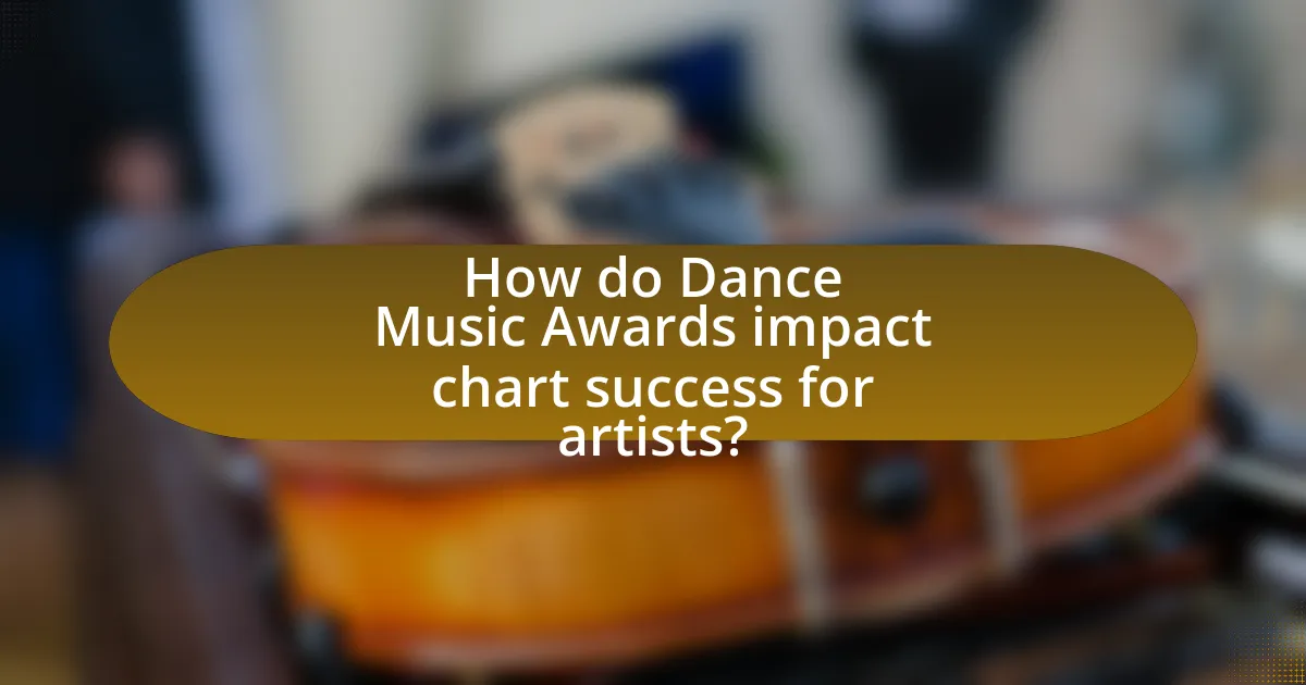 How do Dance Music Awards impact chart success for artists?