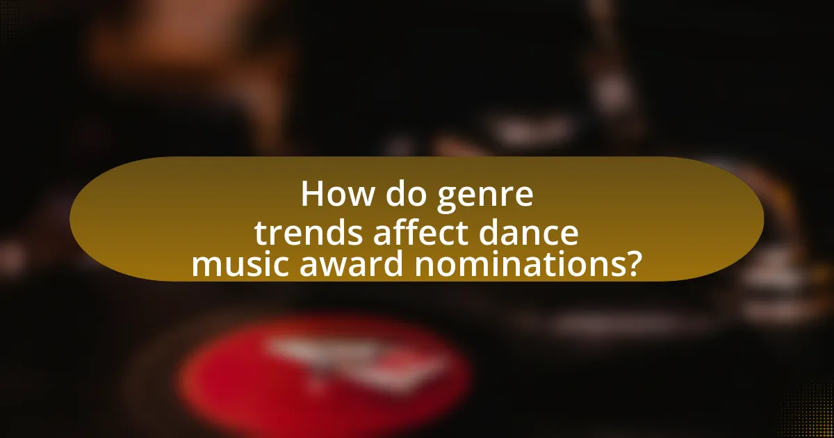 How do genre trends affect dance music award nominations?
