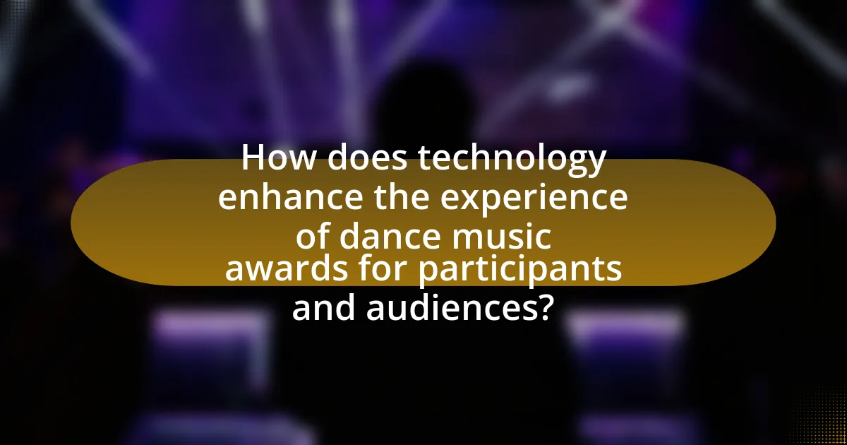 How does technology enhance the experience of dance music awards for participants and audiences?