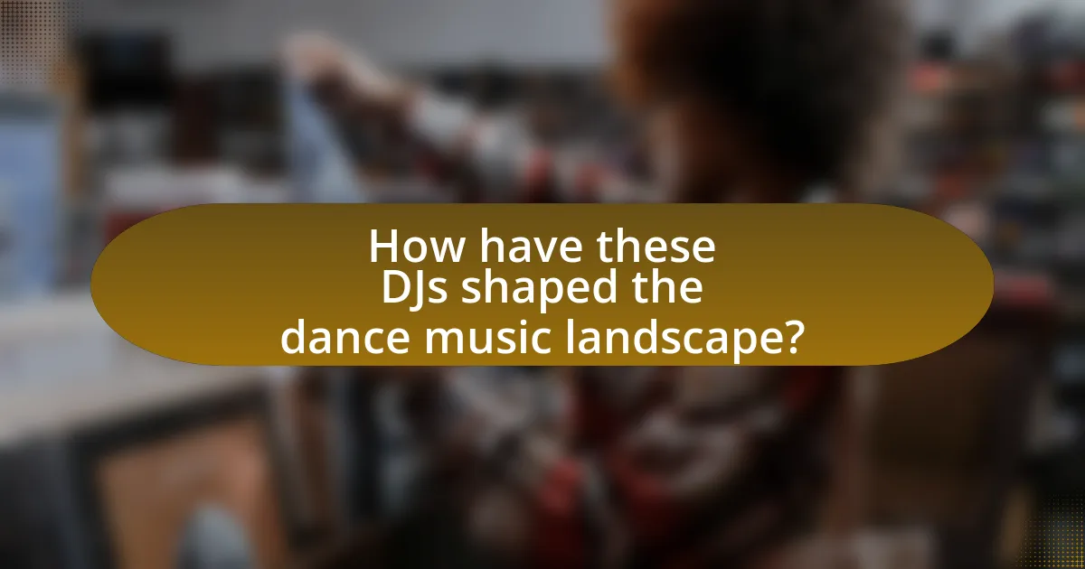 How have these DJs shaped the dance music landscape?