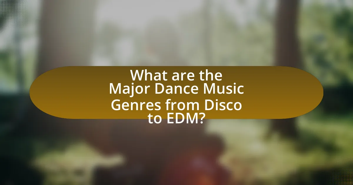 What are the Major Dance Music Genres from Disco to EDM?