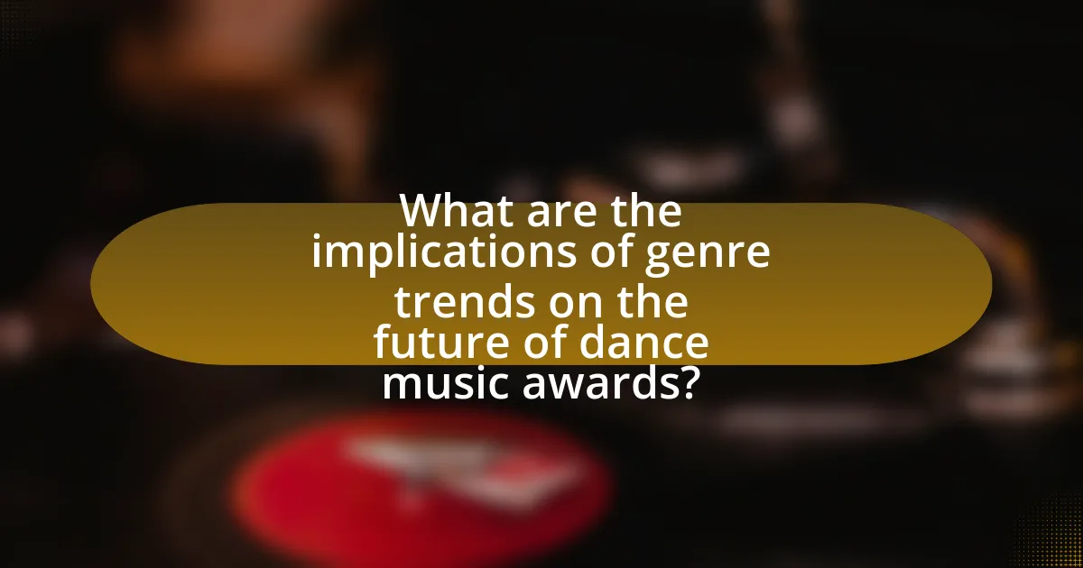 What are the implications of genre trends on the future of dance music awards?