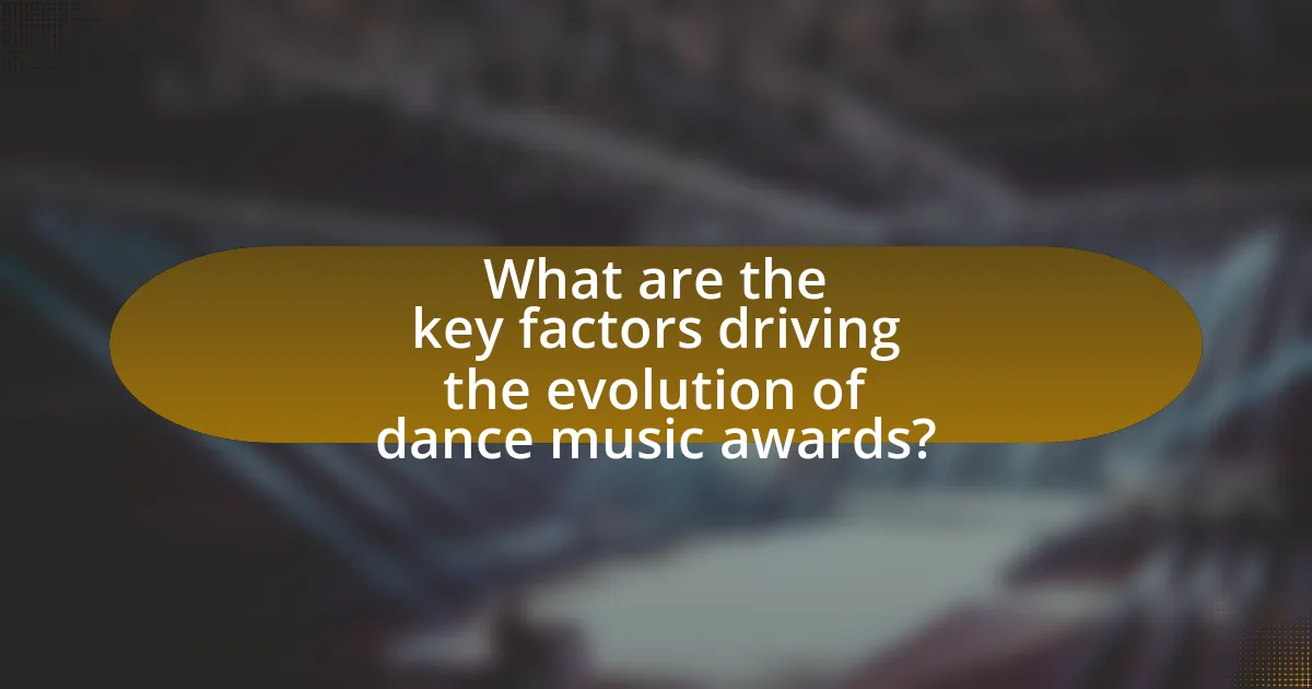 What are the key factors driving the evolution of dance music awards?