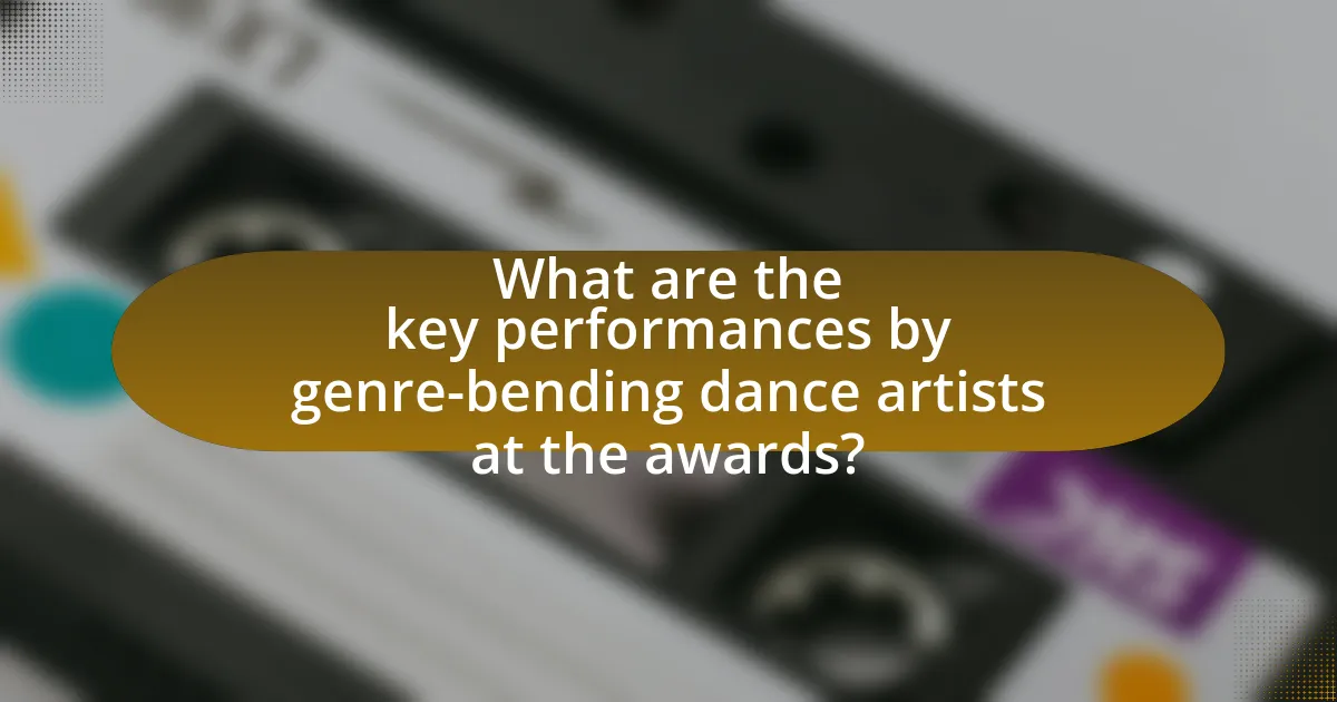 What are the key performances by genre-bending dance artists at the awards?