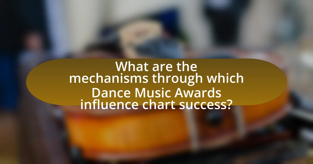 What are the mechanisms through which Dance Music Awards influence chart success?