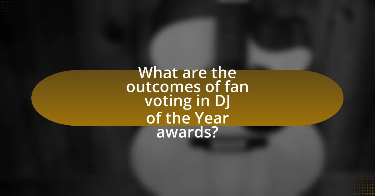 What are the outcomes of fan voting in DJ of the Year awards?