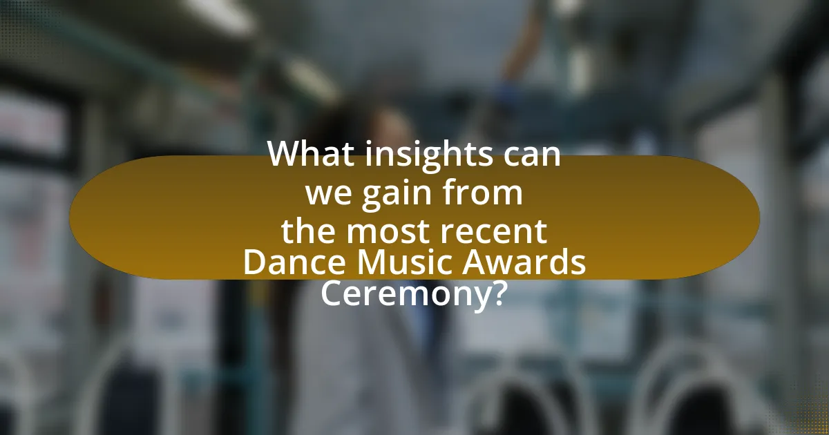What insights can we gain from the most recent Dance Music Awards Ceremony?