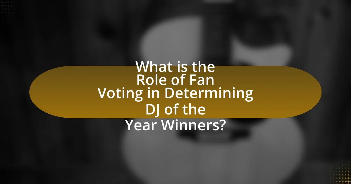 What is the Role of Fan Voting in Determining DJ of the Year Winners?