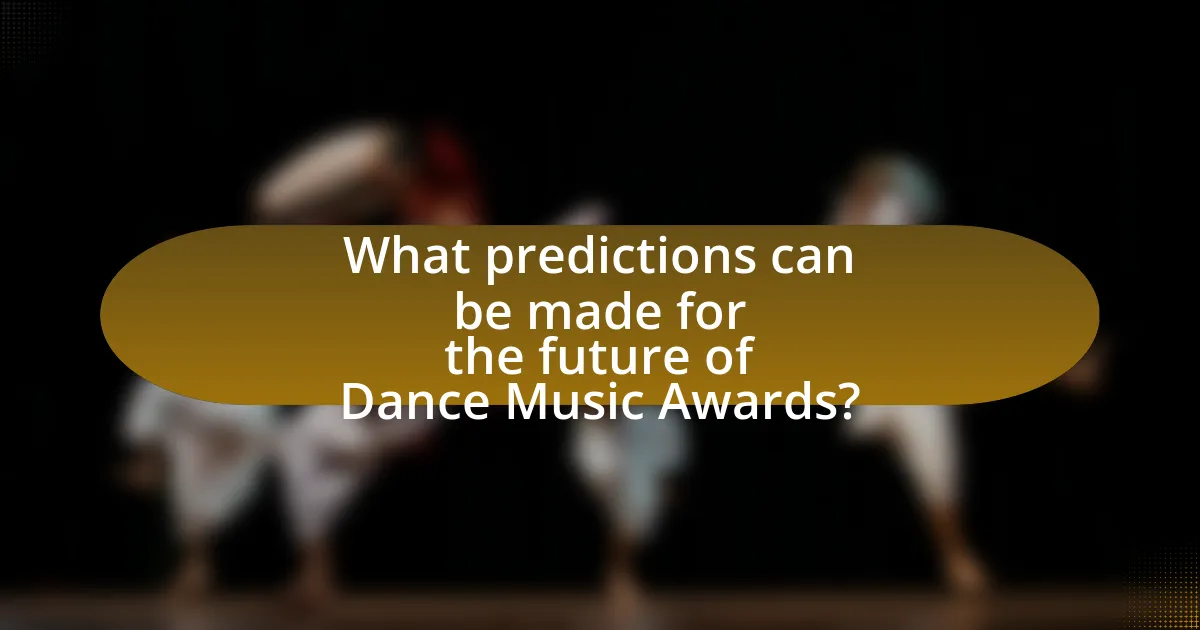 What predictions can be made for the future of Dance Music Awards?