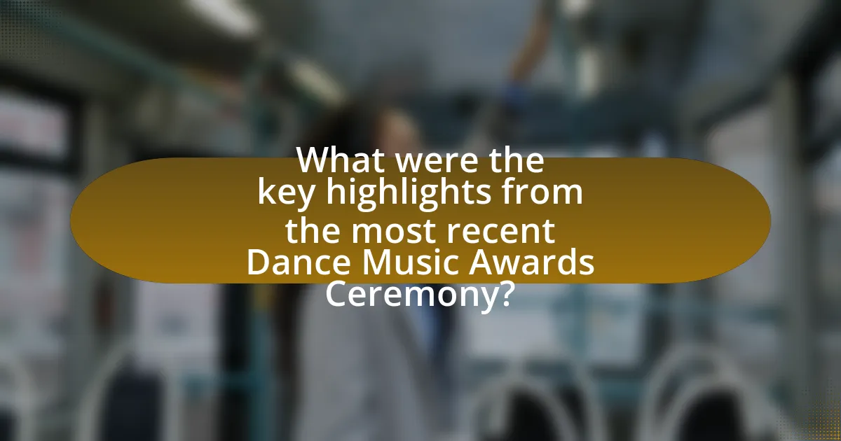 What were the key highlights from the most recent Dance Music Awards Ceremony?